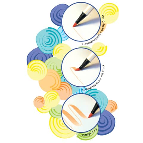 Pennarello Stabilo Arty Line Pen 68 brush punta a pennello in conf. 12 colori assortiti - 568/12-21-20